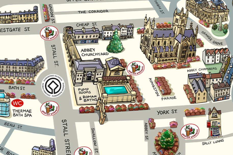 Section of Bath Christmas Market's Map